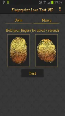 Fingerprint Love Test VIP android App screenshot 1