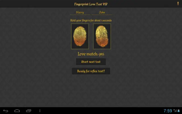 Fingerprint Love Test VIP android App screenshot 8